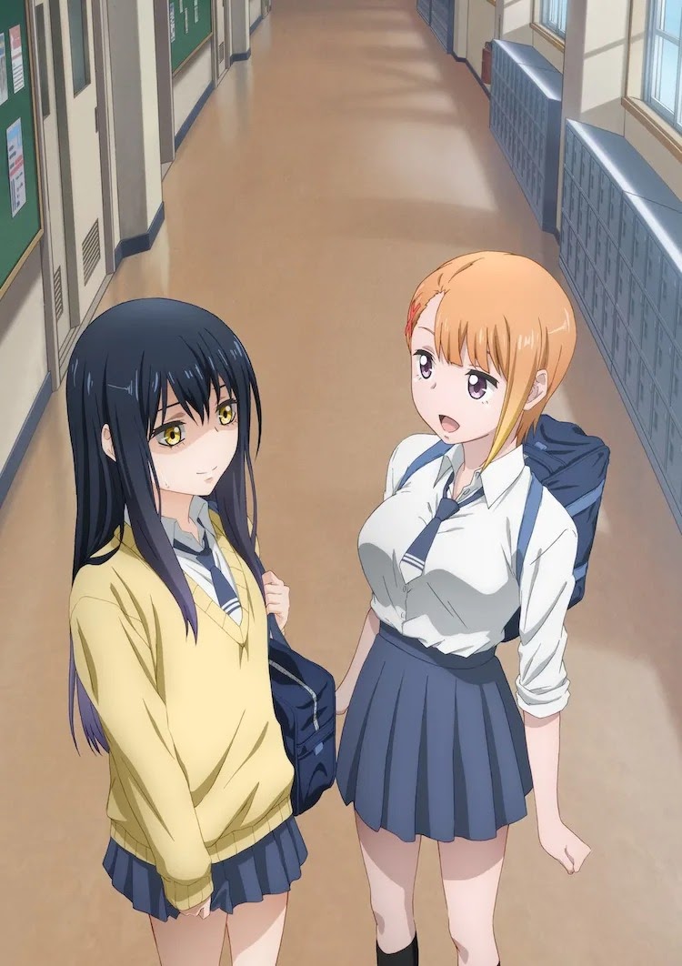 Две девушки в школьном коридоре