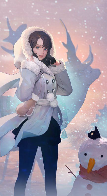 Красивый арт аниме зима (1)