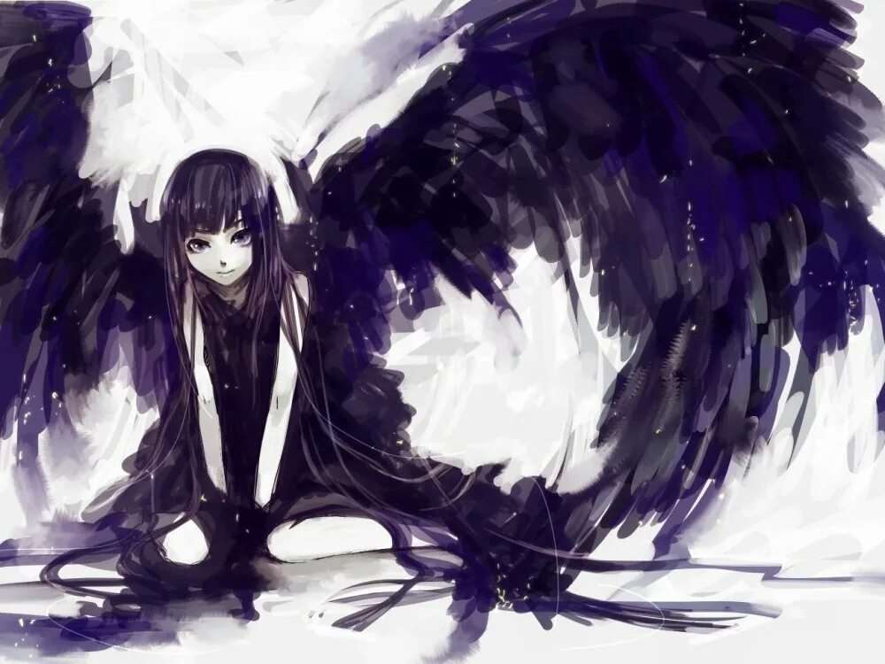 Ангел с черными крыльями арт 11