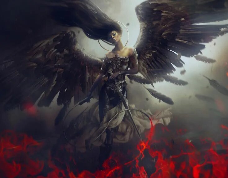 Ангел с черными крыльями арт 12