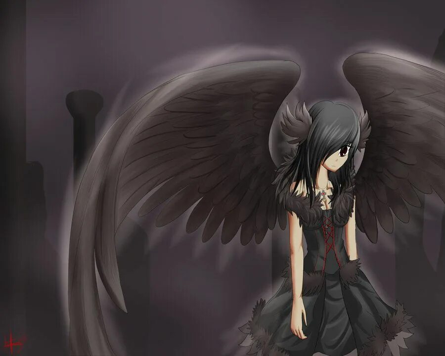 Ангел с черными крыльями арт 15
