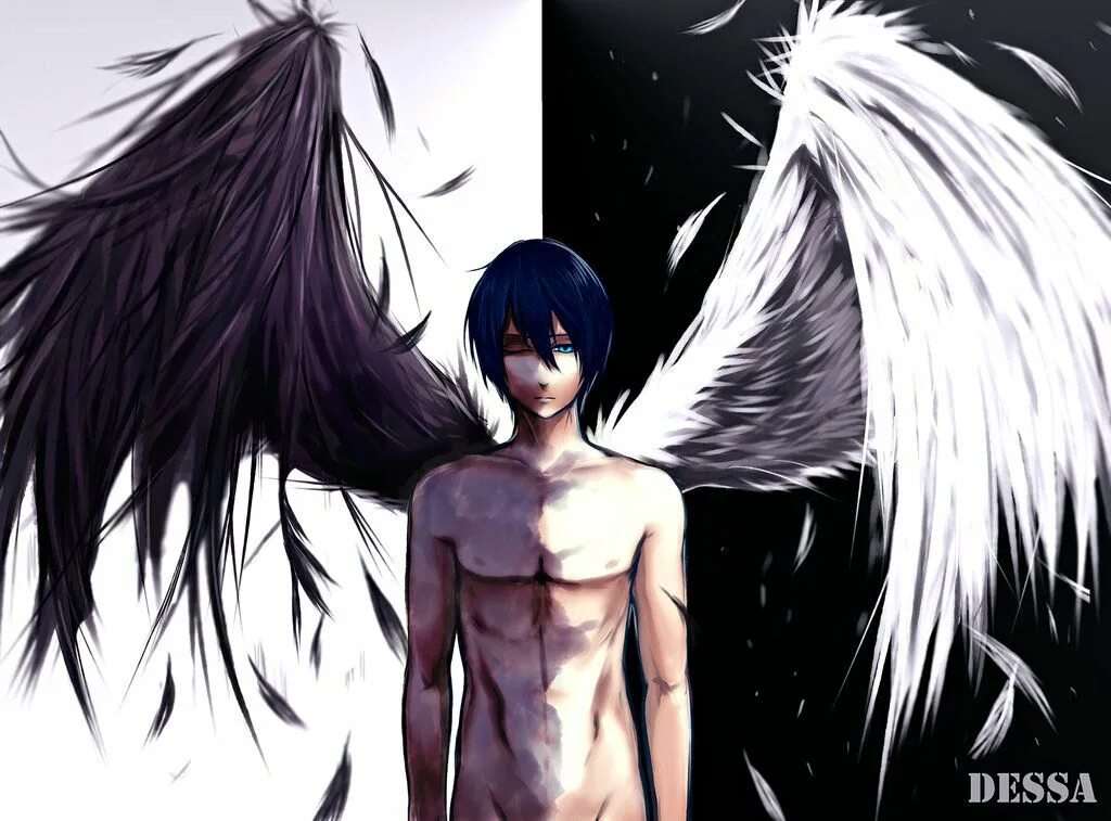 Ангел с черными крыльями арт 16