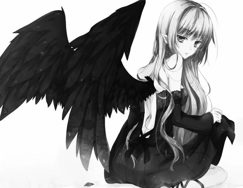 Ангел с черными крыльями арт 17