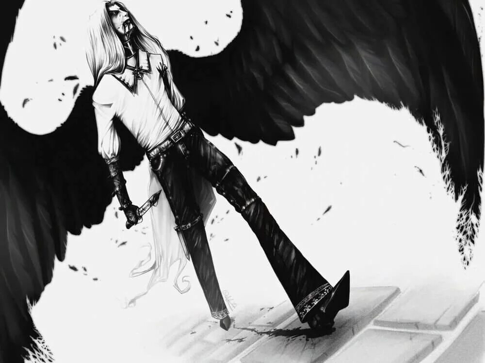 Ангел с черными крыльями арт 20