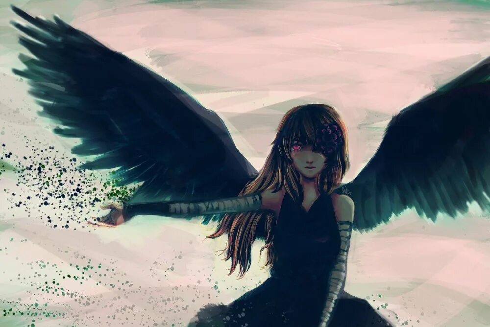 Ангел с черными крыльями арт 22