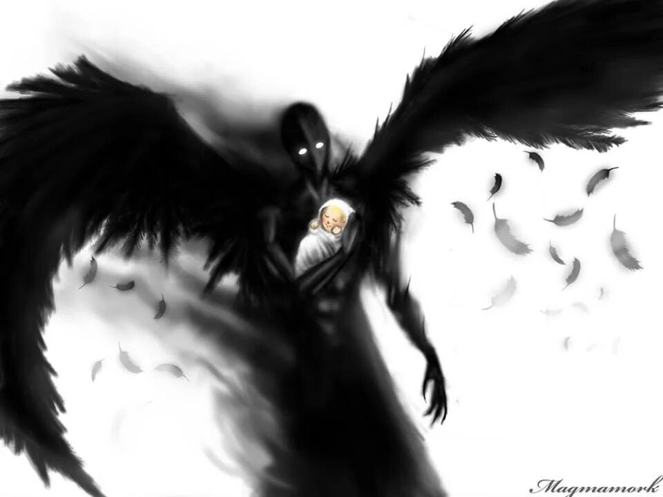 Ангел с черными крыльями арт 5