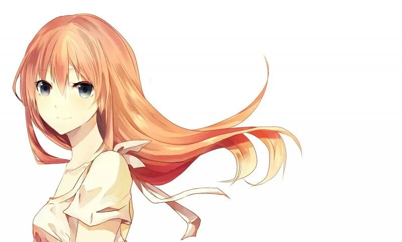 Аниме девушка с оранжевыми волосами 8