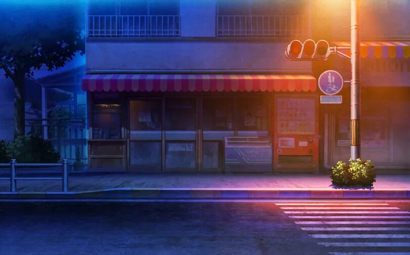 Городские фоны: аниме на картинках улиц