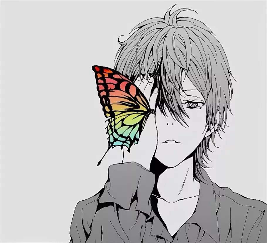 Аниме парень с бабочкой 21