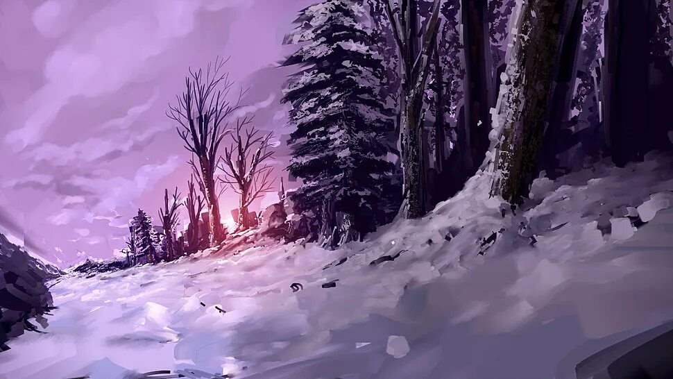Аниме пейзаж зима 12