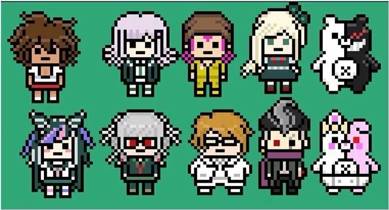 Аниме персонажи по пикселям 10