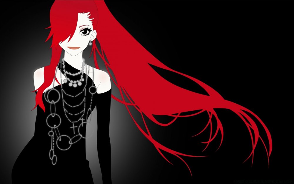 Аниме женщина с красными волосами 22