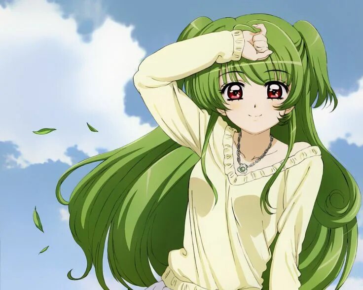 Девочка с зелеными волосами аниме 11