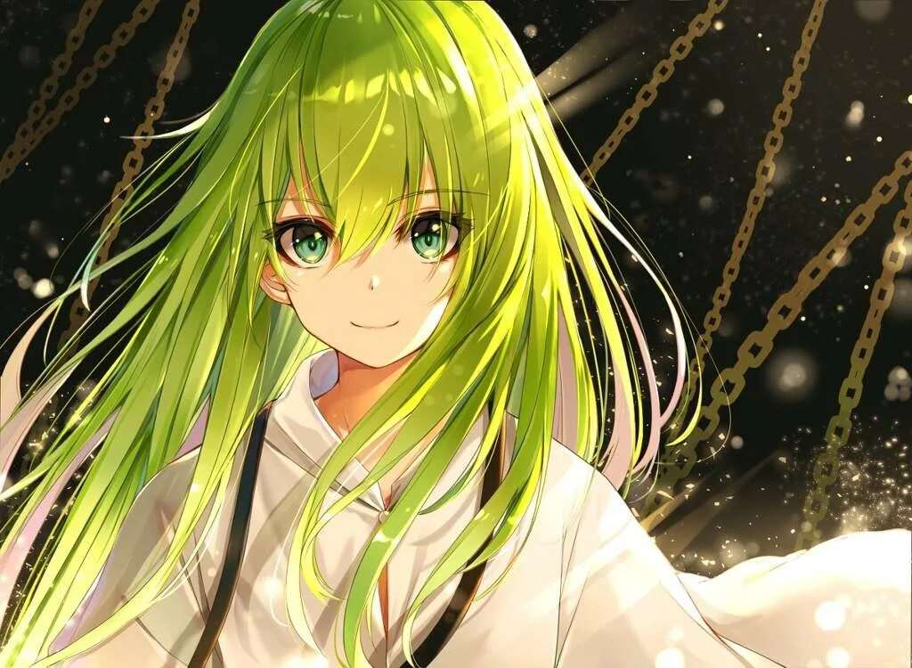 Девочка с зелеными волосами аниме 12