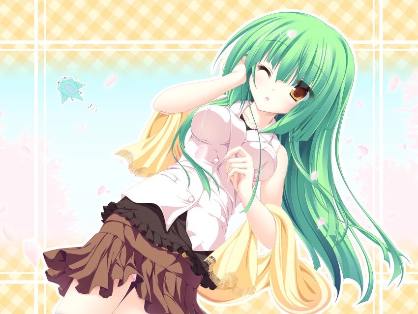 Девочка с зелеными волосами аниме 19