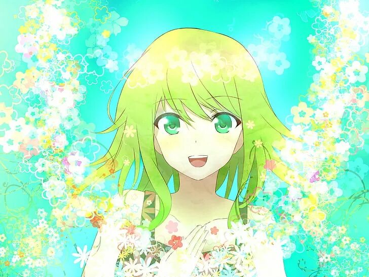 Девочка с зелеными волосами аниме 7