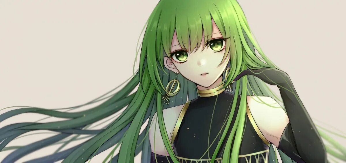 Девочка с зелеными волосами аниме 8