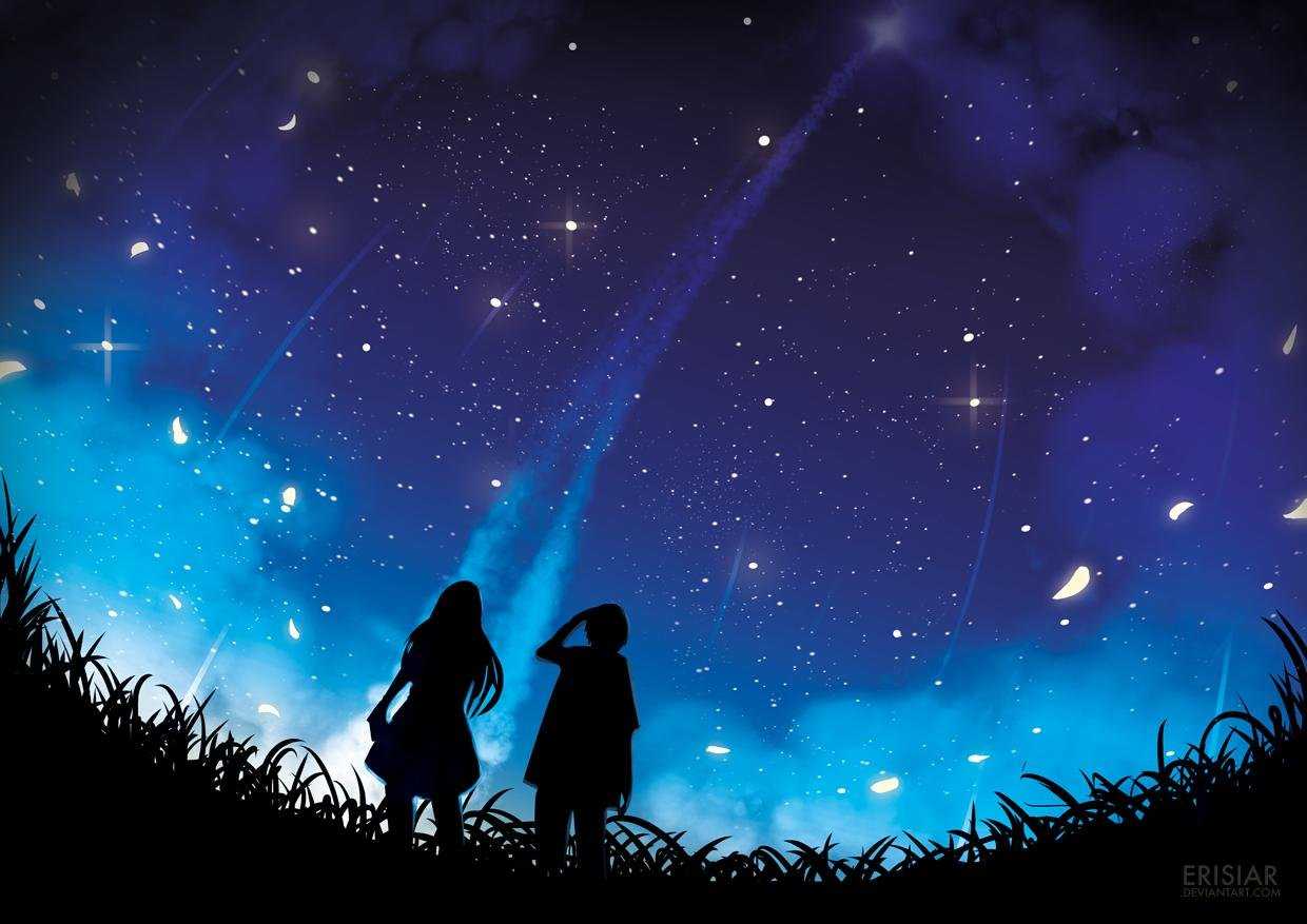 Девушка и звездное небо иллюстрация 13
