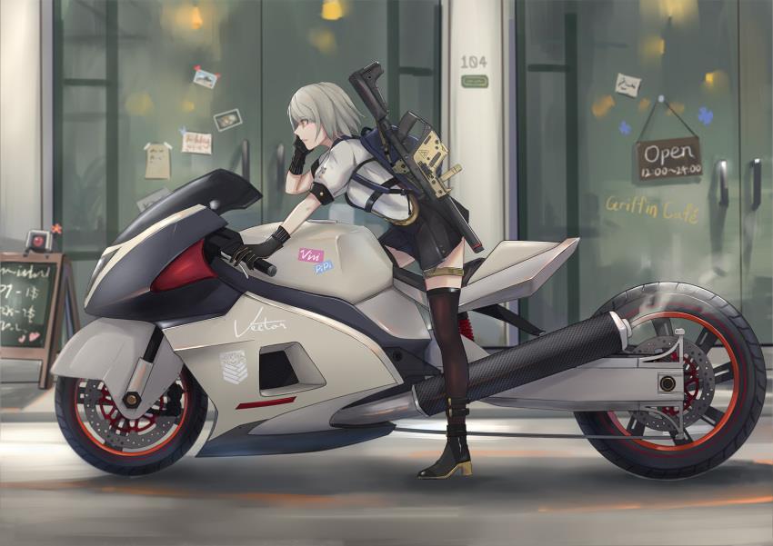 Девушка на мотоцикле арт иллюстрация 24
