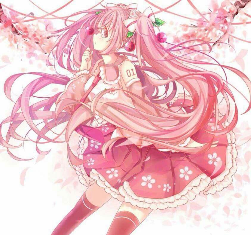 Хатсуне Мику розовая арт 09