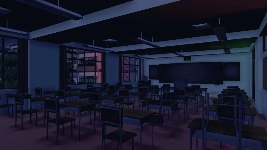 Школа аниме фон без людей 15